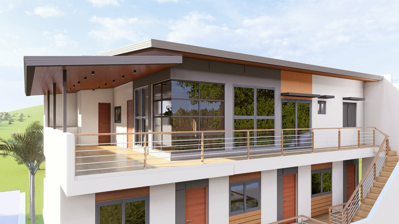 Rooftop terrace residence with glass walls